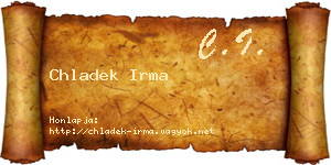Chladek Irma névjegykártya