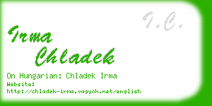 irma chladek business card